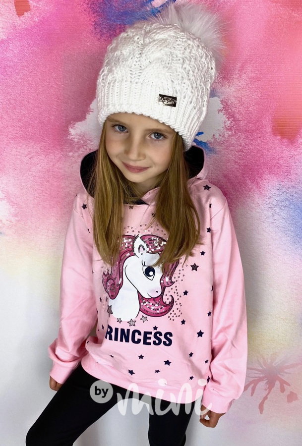 Unicorn mikina s flitry - pink