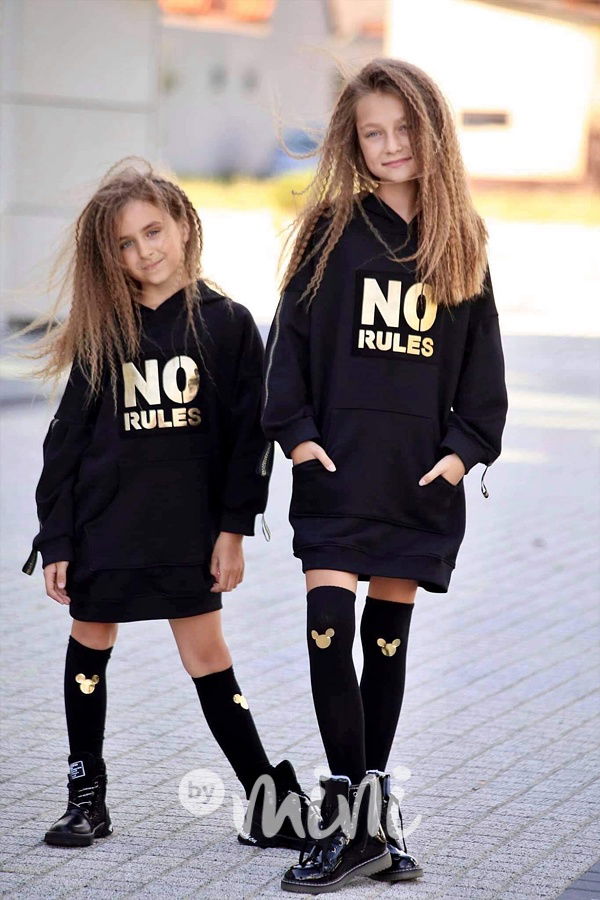 Černé nadkolenky GOLD Mickey