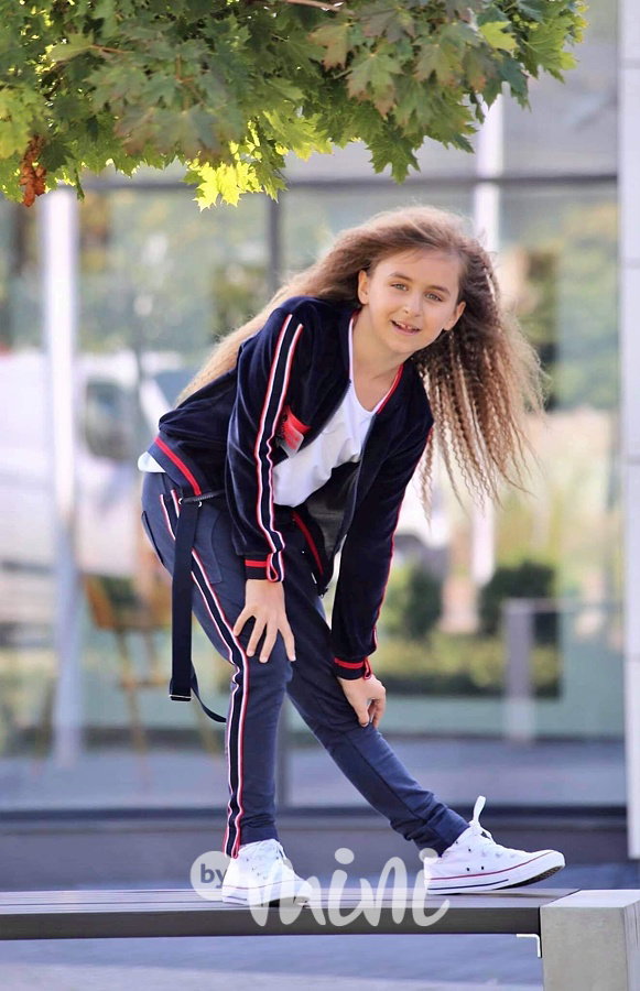Navy pants s kšandami