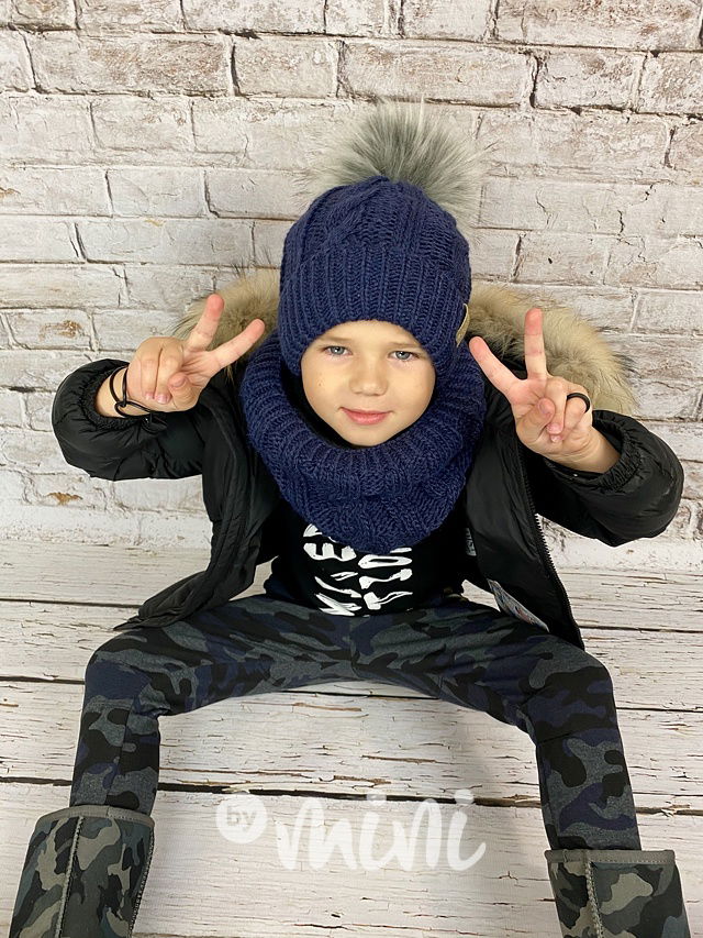 SUPER TERMO kulich + maxi nákrčník jeans BLUE