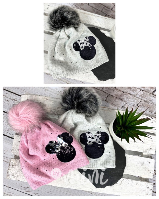 Minnie kulich s flitry - šedý