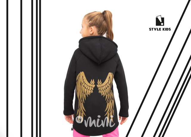 Angel - vyteplená dlouhá mikina černá