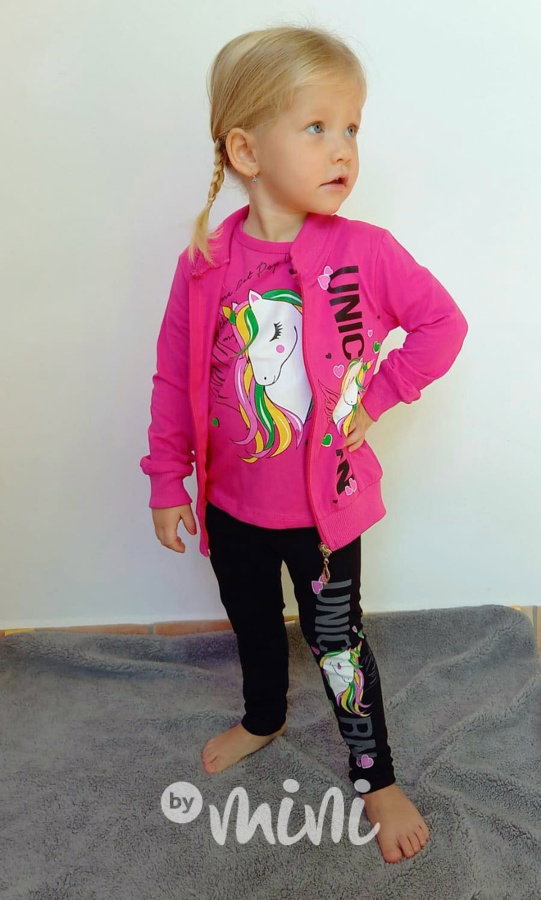 3pcs Unicorn souprava - malinová