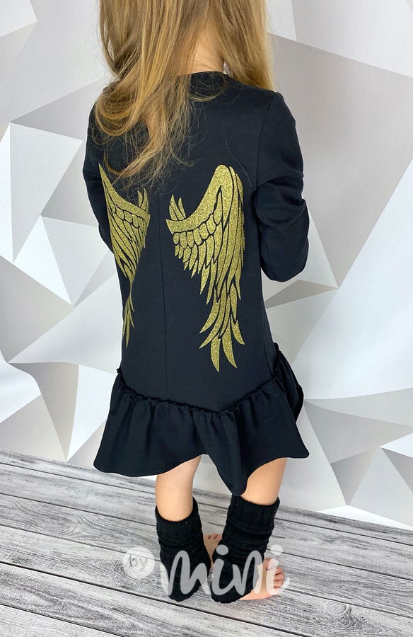 Black GOLD wings šaty