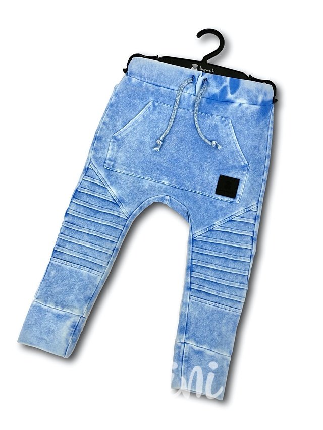 Acid wash biker pants jeans blue chlapecké kalhoty *Despacito*