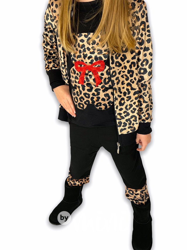 Leopard BEAR velur 3pcs souprava