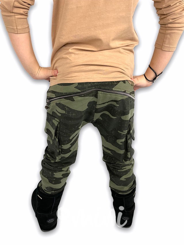 Green army chlapecké baggy kapsáče zip