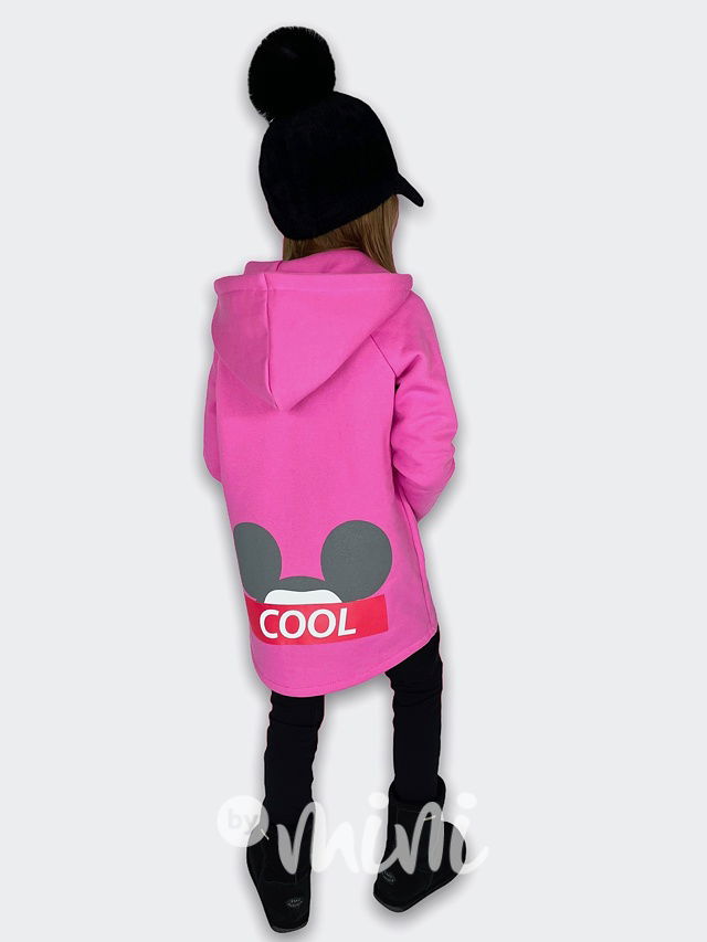 Růžová COOL dětská dlouhá flísová mikina