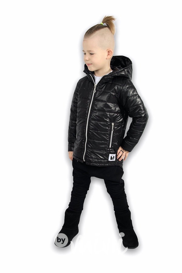 Jarní prošívaná long bunda - černá