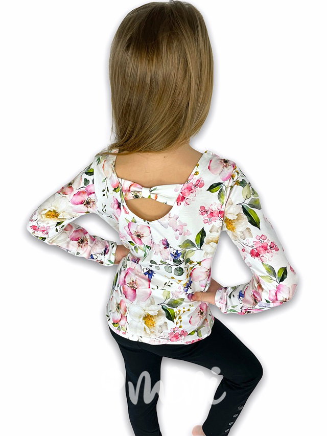 Flower longsleeve blůzka s mašličkou