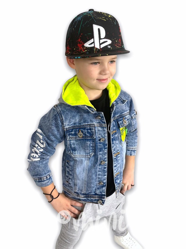 Jeans hoodie bunda s kapucí