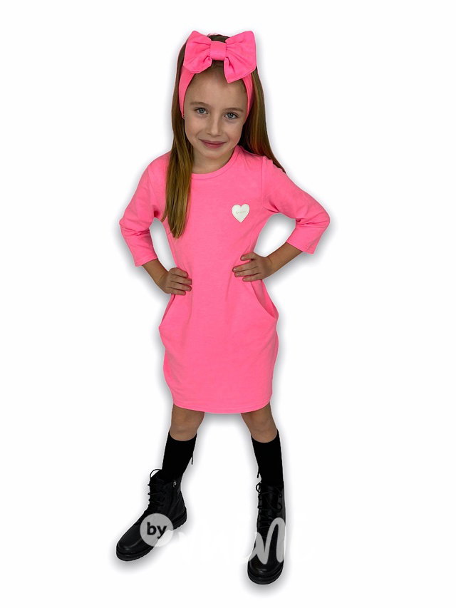 Neon pink dívčí tunika "tuba"