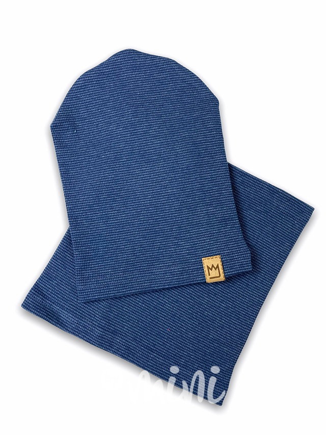 Blue melange žebrovaná houmles čepka s tunelem