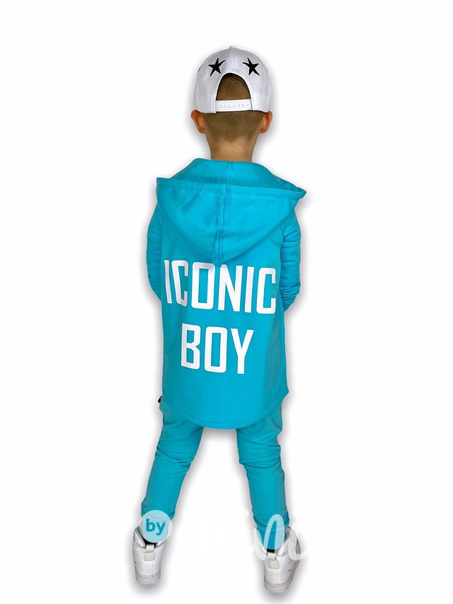 Iconic boy long mikina - sky blue