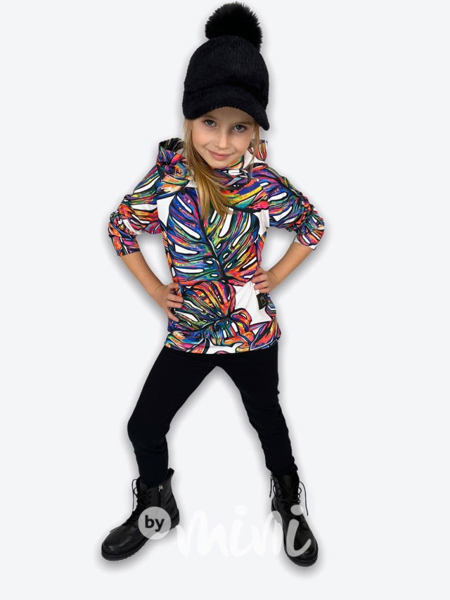 Dětská mikina s kapucí monstera list 