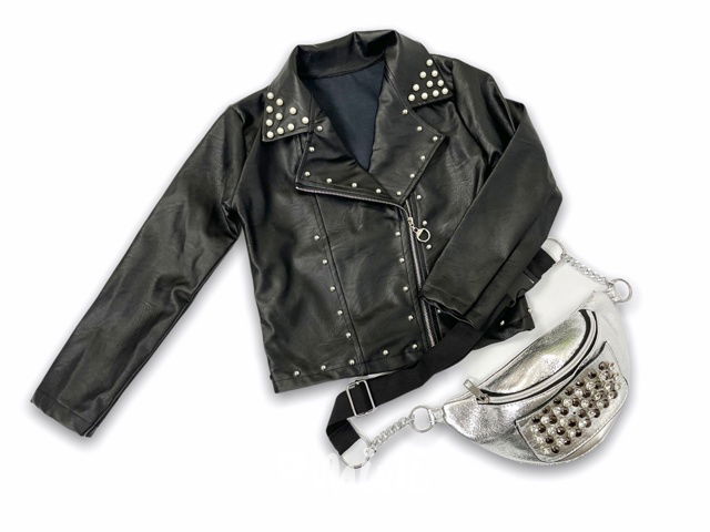 Eco leather bunda s perličkami