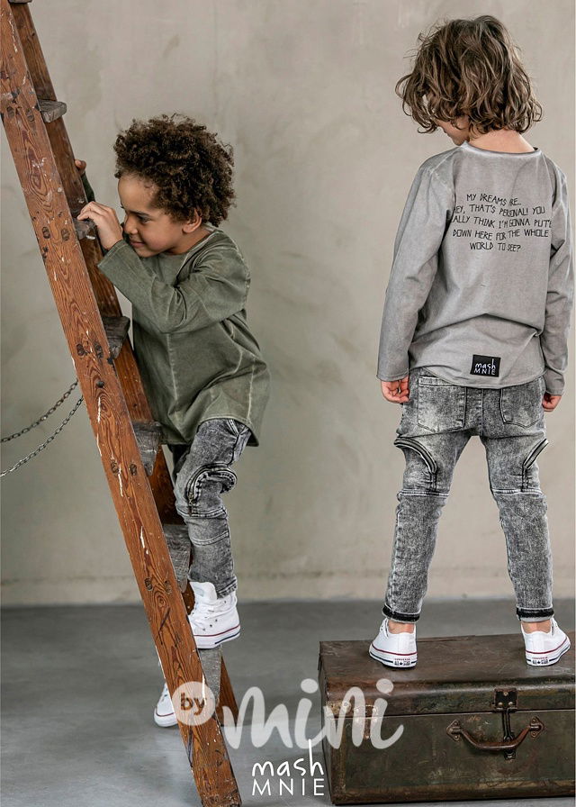 Acid wash longsleeve triko khaki *MashMnie*