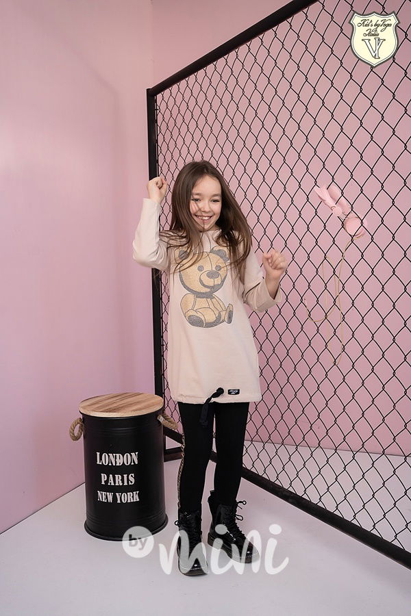 Černé legíny s ozdobným lampasem VOGA