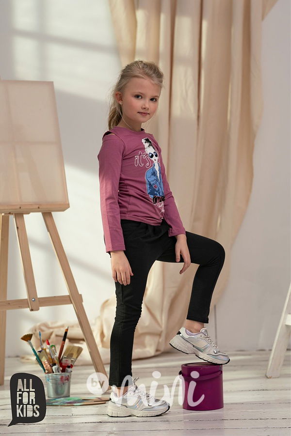 Dívčí triko s dlouhým rukávem a potiskem 