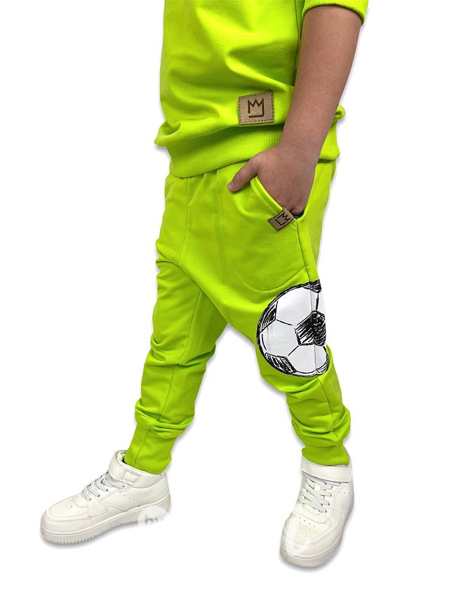 Fotbalové baggy tepláky - lemon