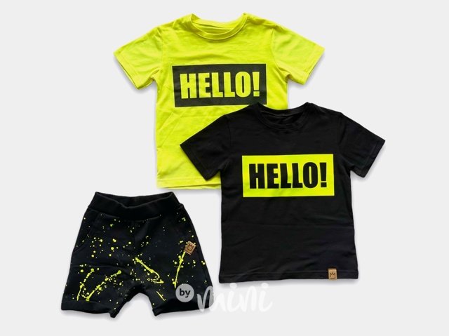 HELLO triko black/neon yellow