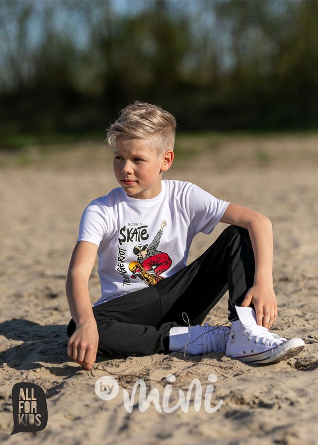 Jogger bavlněné tepláky s kapsami - černé