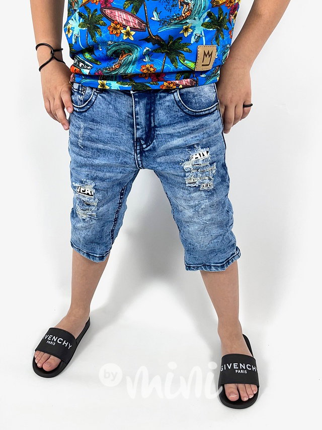 Ripped jeans kraťasy - blue