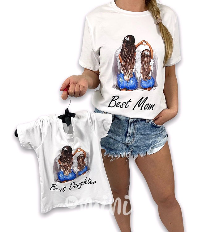 Best MOM & DAUGHTER triko bílé