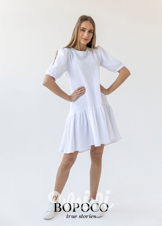 Mušelínové šaty white