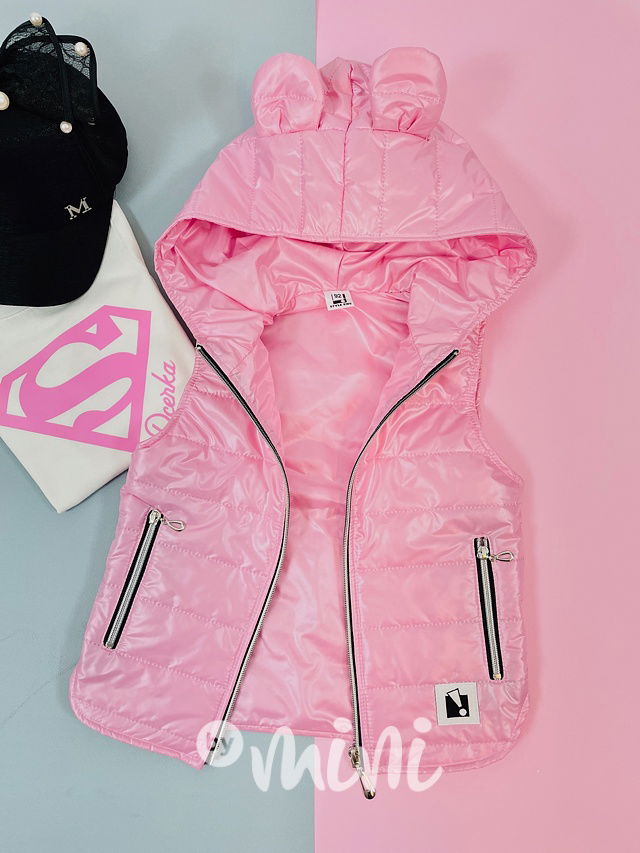 Prošívaná vesta - růžová