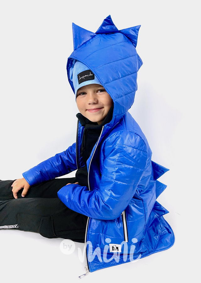 Prošívaná long bunda DINO - modrá