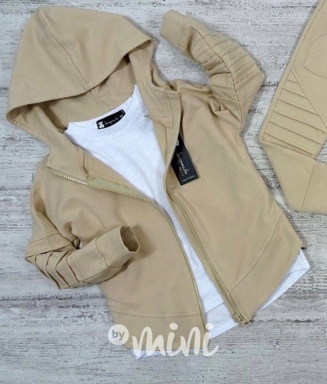 Biker mikina DESPACITO beige
