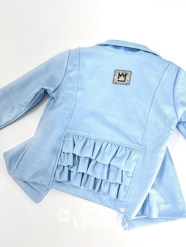 Sky blue broušený křivák s volánky