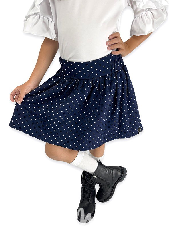 Puntíkatá navy sukně