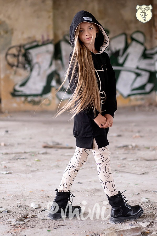 Face hoodie tunika