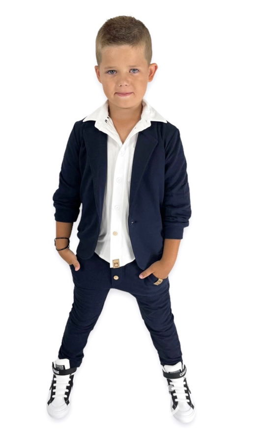 Elegant pants s knoflíčky navy