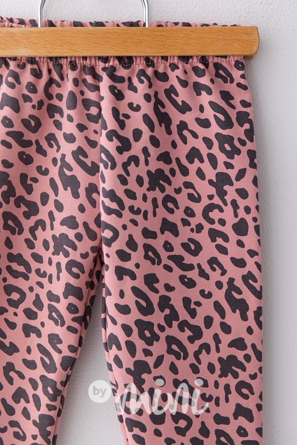 THERMO zateplené legíny Lily Grey - pink leopard