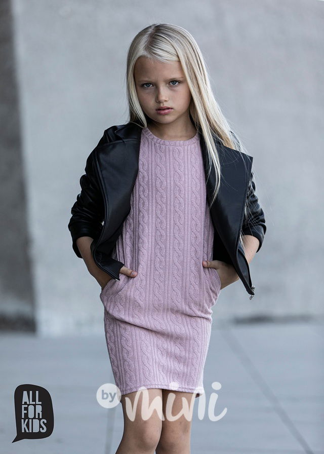 Svetrové šaty pink