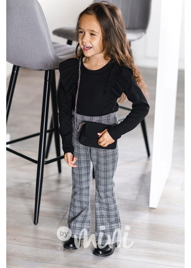 Teplé široké kalhoty karo small