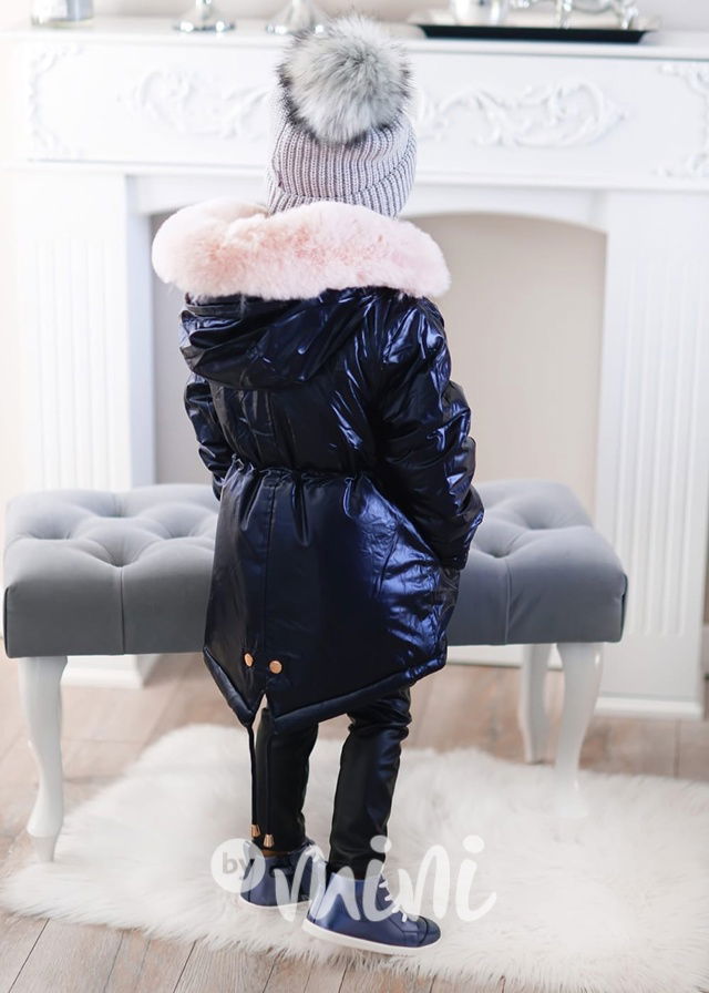 Zimní parka liquid navy & pink