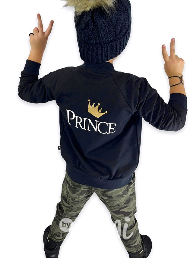 PRINCE zateplená mikina černá