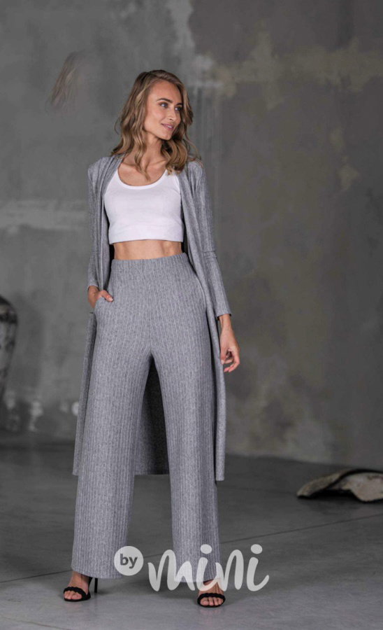 BOPOCO dlouhý kardigan grey
