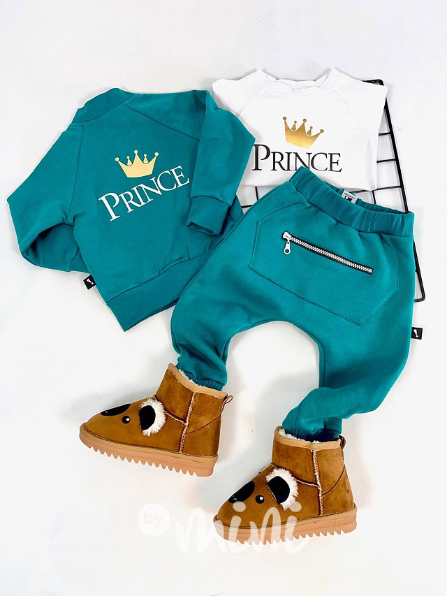 PRINCE zateplená mikina dark petrol