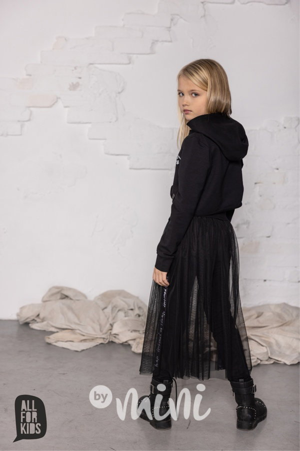 Crop hoodie mikina black