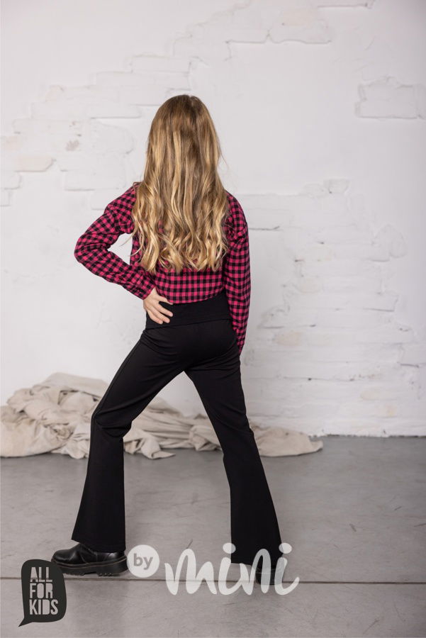 Karo crop košile pink/black