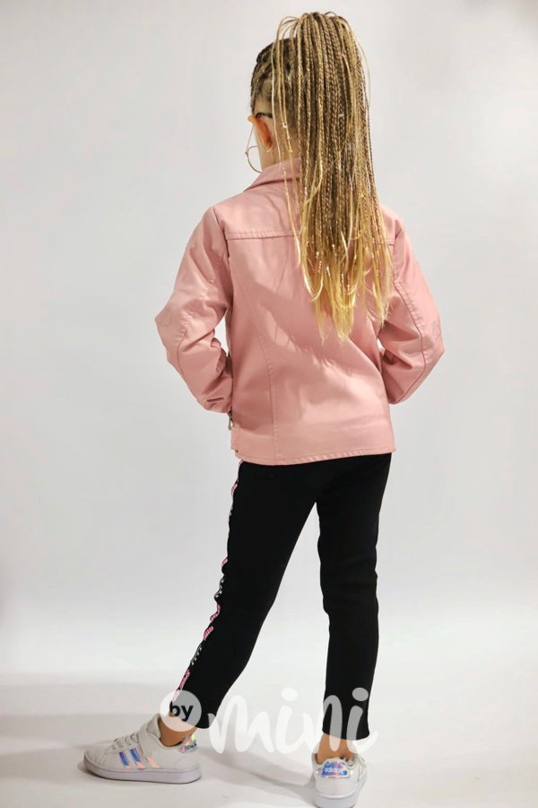 Eco leather bunda srdíčka PINK