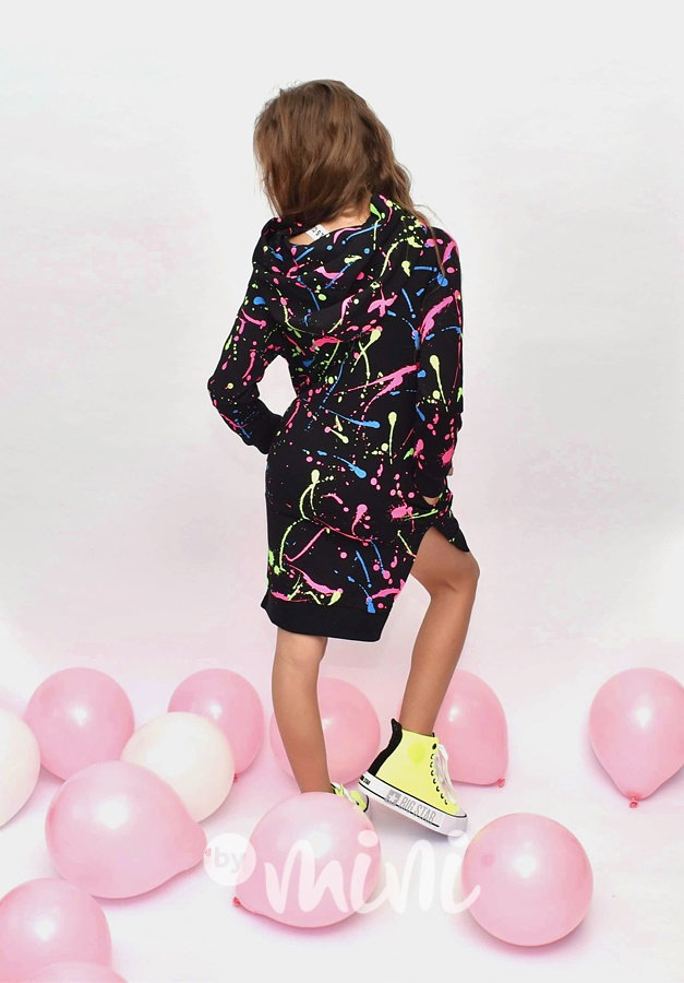 Neon splash hoodie mikinová tunika