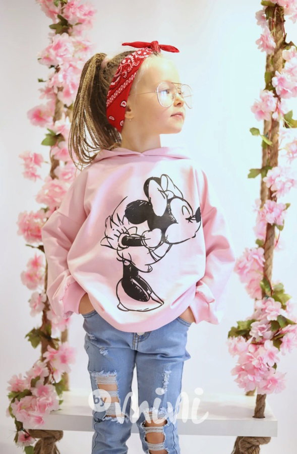 Minnie hoodie tunika barbie pink