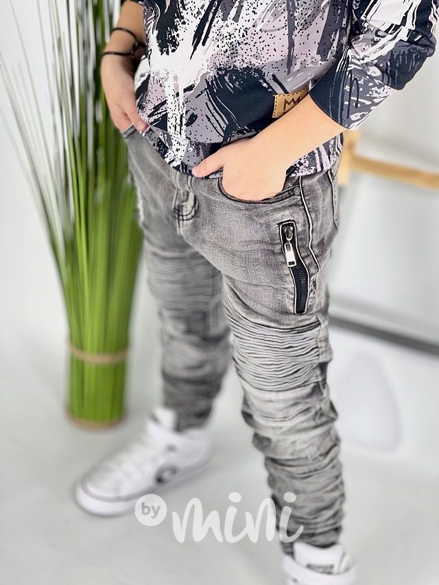 Biker jeans grey