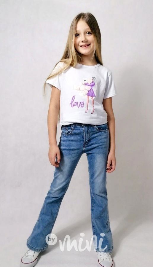 Jeans zvonáče s rozparkem